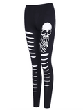 Yooulike Halloween Ripped Skull Slim High Waist Fashion Casual High Stretch Women Tights Leggings