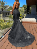 Yooulike Sequin Shimmer Ruffle Mermaid Backless Sleeveless Evening Party Prom Bodycon Maxi Dress