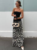 Yooulike Hit Color Bandeau Sleeveless Elegant Fashion Daily Prom Ball Gown Maxi Dress