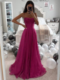 Yooulike A-Line Prom Glittering Dress Cowl Neck Bronzing Spaghetti Straps Sleeveless Elegant Evening Party Ceremony Maxi Dress