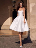 Yooulike A-Line Semi Formal Dress Bandeau Backless Sleeveless Elegant Cocktail Graduation Ball Gown Skater Mini Dress