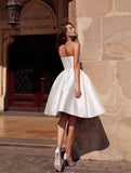 Yooulike A-Line Semi Formal Dress Bandeau Backless Sleeveless Elegant Cocktail Graduation Ball Gown Skater Mini Dress