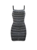 Yooulike Rhinestones Bodycon Mini Dress Backless Spaghetti Straps Sleeveless Women Elegant Chic Cocktail Clubwear