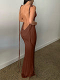 Yooulike Bodycon Knot Ruched Backless Spaghetti Straps Sleeveless Elegant Shooting Party Maternity Dresses