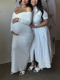 Yooulike Women Bodycon Off Shoulder Long Sleeve Elegant Evening Party Wedding Photo shooting For Babyshower Maternity Dress