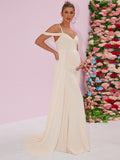 Yooulike Women's Chiffon V-Neck Mermaid Cold Shoulder Sleeveless Elegant Wedding Photo shooting Long Maternity Dresses