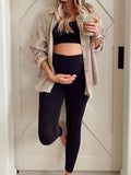 Yooulike Solid Color Push Up High Waisted Yoga Pregnancy Daily Casual Fashion Maternity Leggings