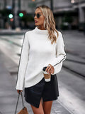 Yooulike Plain Pullover Sweaters for Women Thick Thread Pullover High Neck Long Sleeve Elegant Chic Turtleneck Sweaters