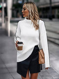 Yooulike Plain Pullover Sweaters for Women Thick Thread Pullover High Neck Long Sleeve Elegant Chic Turtleneck Sweaters