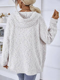 Yooulike Women Fuzzy Knit Hoodie Jacket Zipper Long Sleeve Hooded Sweater Casual Loose Chic Winter Fall Cardigans